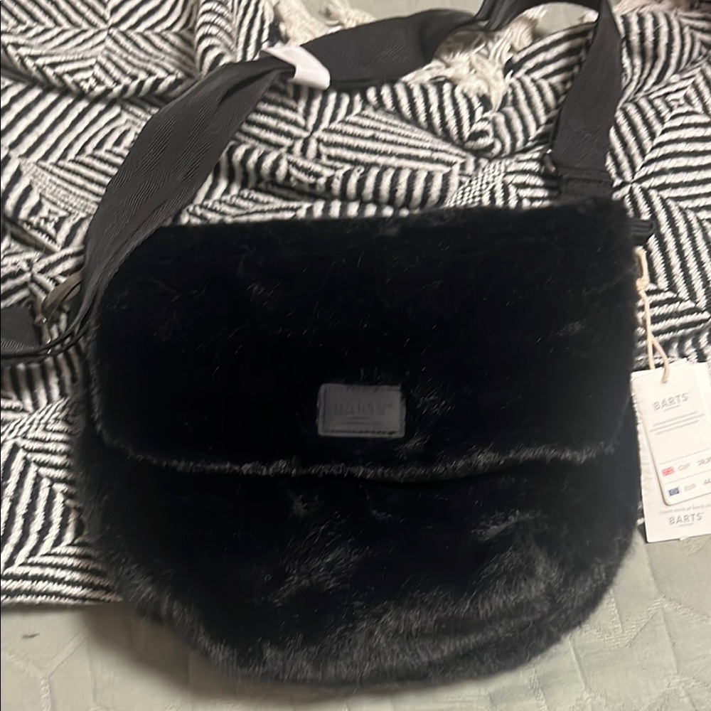 Barts Black Velvet Shoulder Bag